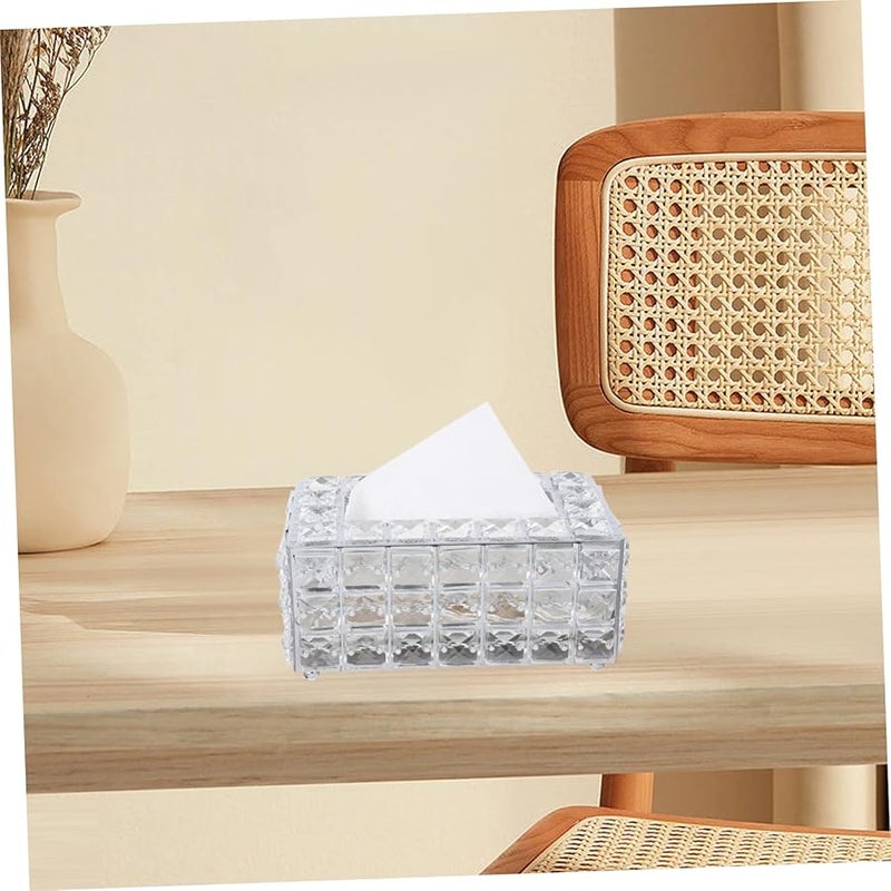 غطاء صندوق المناديل الكريستالي حامل المناديل المعدني للمنزل المكتب السيارة - Image 5